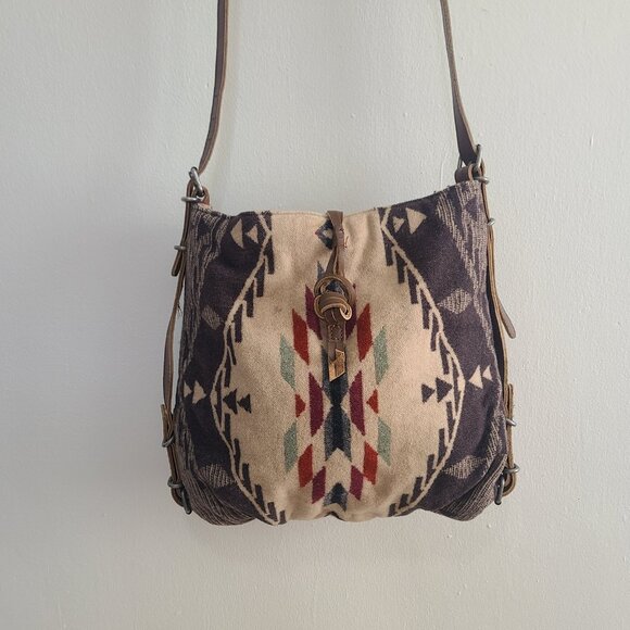 Ralph Lauren Handbags - Ralph Lauren Denim Supply Shoulder Bag Aztec Native Indian Wool Crossbody Brown